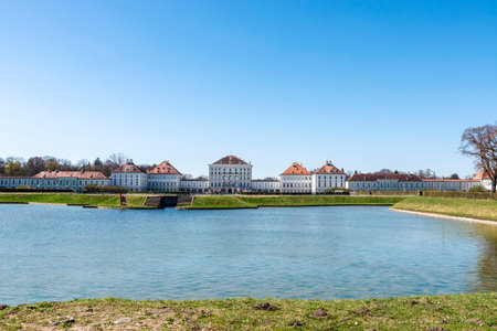 View of the Nymphenburg Palace in Munich, Bavaria, Germanyの写真素材