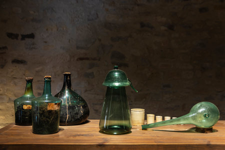 Pharmacy of the Abbey or Monastery of Santa Maria de Vallbona de les Monges, Tarragona, Catalonia, Spainの写真素材