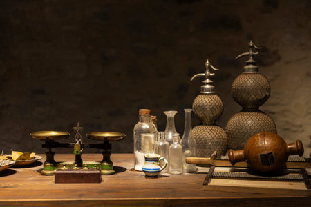 Pharmacy of the Abbey or Monastery of Santa Maria de Vallbona de les Monges, Tarragona, Catalonia, Spainの写真素材
