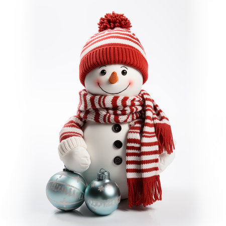Snowman, mittens and striped scarfの素材