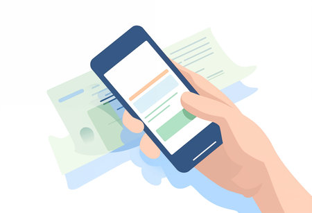 Captivating Hand Holding Phone and Prepaid Receiptの素材