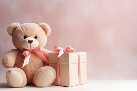 Valentine gift and teddy bear greeting cardの素材