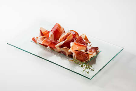 Slice of spanish curated hamの写真素材