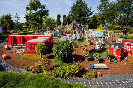 Billund, Denmark -22 Aug 2015- Lego miniatures in Legoland amusement park.のeditorial素材