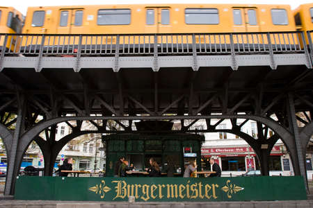 Berlin, Germany -20 Oct 2008- Burgermeister Fast Food, Metro Schlesisches Tor, Kreuzbergのeditorial素材