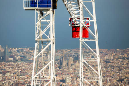 Barcelona, Catalonia. Spain -13 Apr 2019- Talaia attraction at the Tibidabo amusement parkのeditorial素材