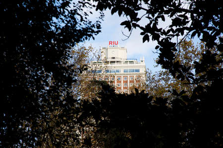 Hotel Riu at the Gran Via of Madrid. Spainのeditorial素材