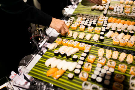 Japanese food assortment on a tableの写真素材
