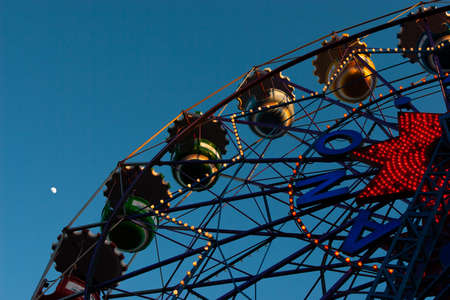 Barcelona, Catalonia. Spain -16 Mar 2008- Big wheel, called The Giradabo, at the amusement park of Tibidabo in Barcelona, Cataloniaのeditorial素材