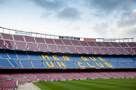 Barcelona, Spain -13 May 2014- Empty stadium of FC. Barcelonaのeditorial素材