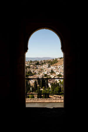 Granada, Spain -22 Aug 2020- The AlbaizÃ­n neighborhood from the Alhambraのeditorial素材
