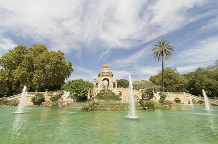 Great Source Cascades Ciutadella Park Barcelona, Spainの写真素材