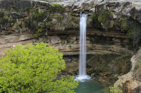 Portella waterfall in the village of Fresneda-Teruel ,Spainの写真素材