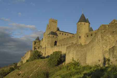 The Cite de Carcassonne is a medieval citadel located in the French city of Carcassonne, in the department of Aude, Languedoc-Roussillon region のeditorial素材