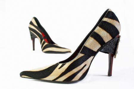 two elegance and fashion shoes on white backgroundの写真素材