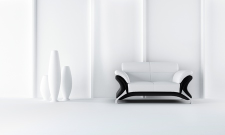 Modern style sofa in white luminous roomの写真素材