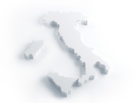 White Italy map in 3d extrusion renderの写真素材