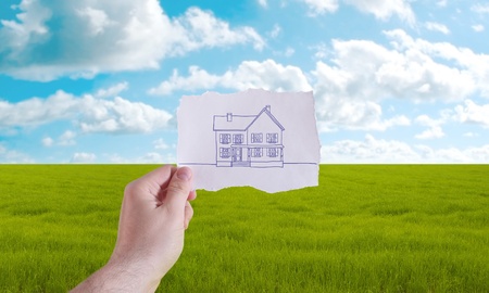 House project design for building in the meadowの写真素材