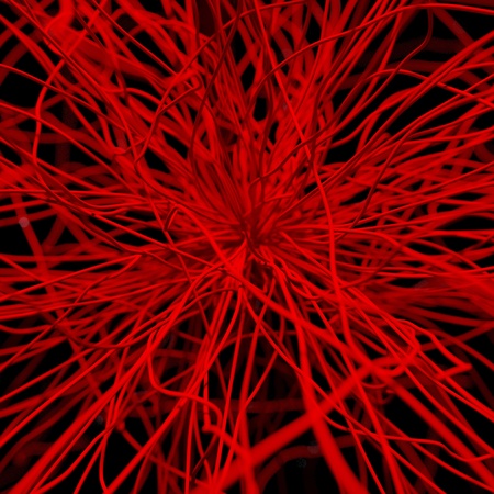 Interwined red wire for abstract background