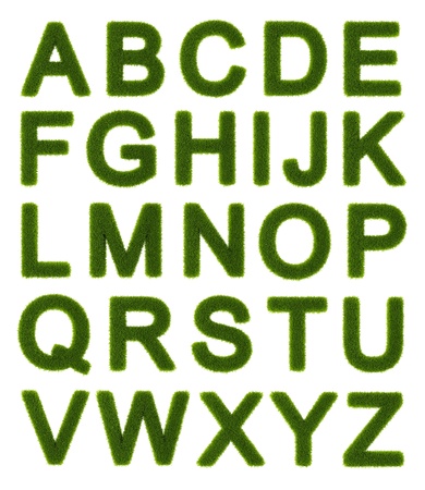 Capital letters of the alphabet made of grassの写真素材