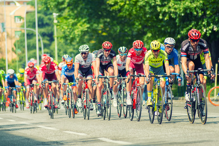 Stage 17 of the "Tour of Italy", 196km from Molveno to Cassano d'Adda, Sprint in Brescia, Italy, 25th May 2016のeditorial素材