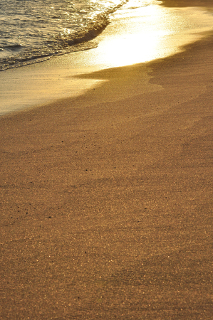 sunset on the beachの写真素材