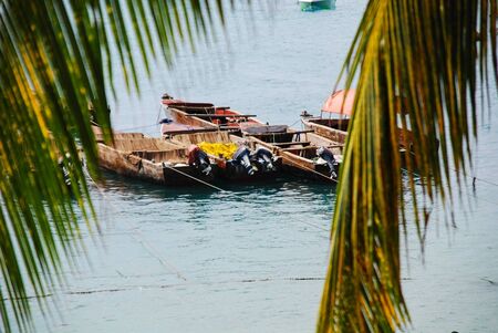 Boats on the beach, Stone Town, Zanzibar, Tanzania