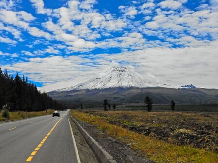 Views of the majestic Cotopaxi Volcano in Ecuadorのeditorial素材
