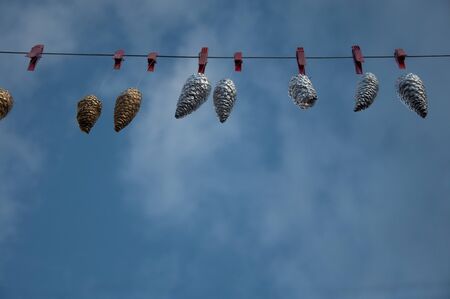 Making homemade Christmas decoration.の写真素材