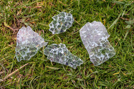 A close up of Shattered glass