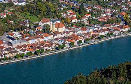 High above mountain and valleyの写真素材