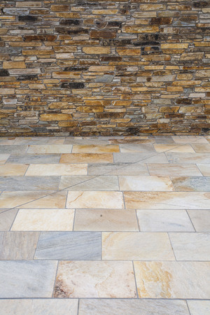 Horticulture and terracing with natural building materials: such as brick and stone.の写真素材