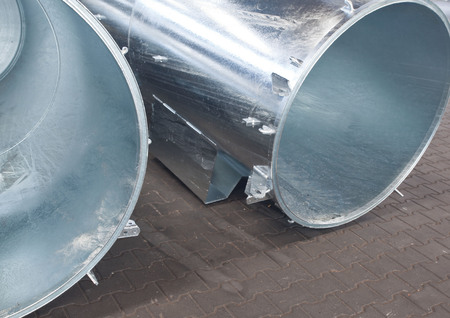 Iron and steel is protected by hot galvanizingの写真素材