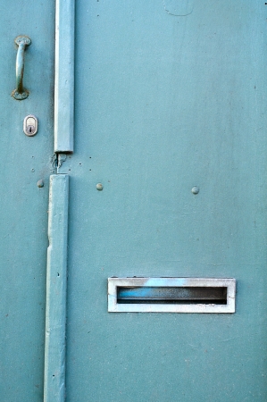 old green wood doorの写真素材
