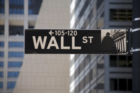 Wall Street  Manhattan NY signの写真素材