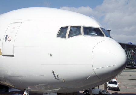 Cockpit of an airplaneの写真素材
