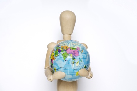 holding the planet safe in her armsの写真素材