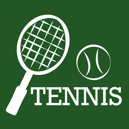 tennis sport on silhouette iconのイラスト素材