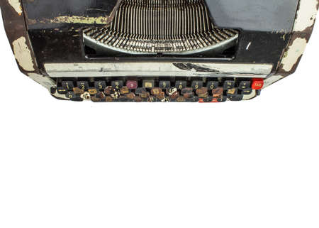 old and rusty dirty typewriter. viewed from the top. They displayed all keyboard keys