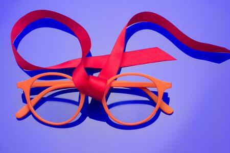 Colors and glasses to see far and near, to read; Giving health is a very good option for specific dates such as Christmas, anniversaries and gifts to the family.の写真素材