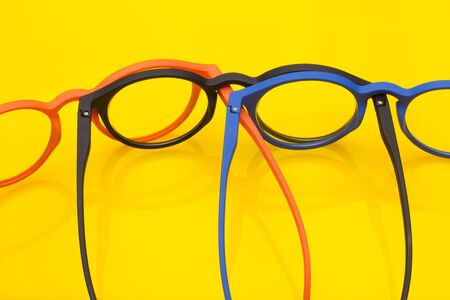 Colors and glasses to see far and near, to read; Giving health is a very good option for specific dates such as Christmas, anniversaries and gifts to the family.の写真素材