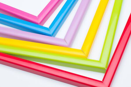 straight and right angles of color material with a wide range of basic colors, pastel shades, yellow, red, green, blue, magenta, pink, basic colorsの写真素材