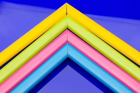 straight and right angles of color material with a wide range of basic colors, pastel shades, yellow, red, green, blue, magenta, pink, basic colorsの写真素材