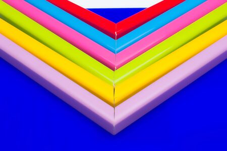 straight and right angles of color material with a wide range of basic colors, pastel shades, yellow, red, green, blue, magenta, pink, basic colorsの写真素材