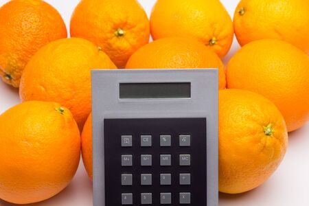Orange is a citrus fruit with a sweet and somewhat sour taste, it is drunk in juices or it can be eaten raw, widely used in baking and cooking.の写真素材