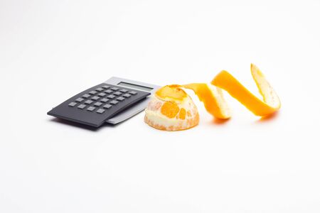 Orange is a citrus fruit with a sweet and somewhat sour taste, it is drunk in juices or it can be eaten raw, widely used in baking and cooking.の写真素材