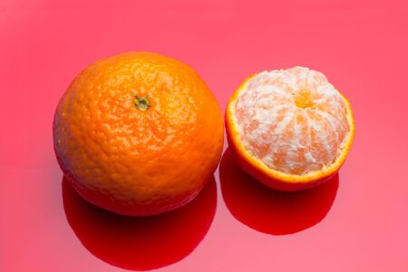 Tangerine is a very easy fruit to peel with your hands. The bark is orange with a sweet taste and a certain acid touch; Rich in vitamin, it is eaten raw.の写真素材