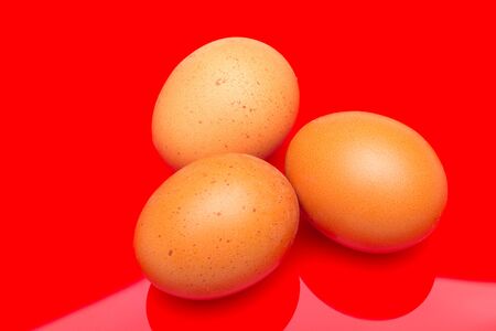 Raw chicken eggs, from the home market, prepared to be cooked with the inconvenience of cholesterol; used in the kitchen and in the bakery: essential ingredient to make sauces and desserts.の写真素材