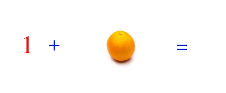 Simple problems of sums with oranges, mathematical problems for children who study and want to learn mathematics and calculus; learn to add with fruits and numbers, oranges and figures and numerical symbolsの写真素材