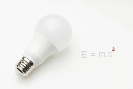 Low consumption, less heat, responsible consumption with energy; energy saving light bulbs and maximum brightness to see well, read well; Perfectly illuminate our home and our workplace. Saving money.の写真素材